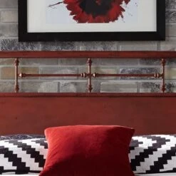 Liberty Vintage Series Distressed Queen Metal Headboard - Red -Elegance Barware 8280dfa9 63e9 4daf bfa8 e87bdc8a4060