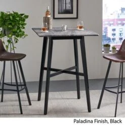 Kenilworth Modern Resin Square Bar Table By Christopher Knight Home - Gray Cement+ Black -Elegance Barware 8293bacd c5d2 495a bf79 b429d9162778