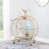 Abbyson Braque Gold Round Bar Cart - Metal/Glass - Gold