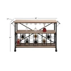 Brown Iron Industrial Wine Rack 31 X 48 X 17 - Brown -Elegance Barware 83167b8f 5a79 4e47 8d3b 8b50b4f082c0