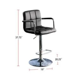 Leatherette And Metal Bar Stool - Grey -Elegance Barware 83d1630a a5f3 46af bdfa 15af50157685