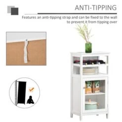 HOMCOM Wine Storage Cabinet With 4 Bottle Wine Rack, Open Shelf, Acrylic Door Cabinet With Adjustable Shelf - 19" L X 12.75" D X 37.5" - Espresso -Elegance Barware 8449610e 37c0 48e1 b61b 603fb38decd3