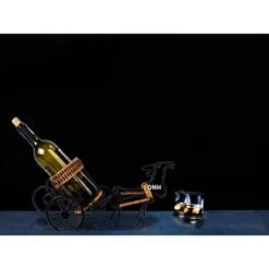 Moose-Drawn Sleigh Ride Wine Holder - Multi -Elegance Barware 85092a97 62c4 4f34 b5b8 80d76bfff537