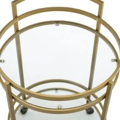 Bailey Round Bar Cart - 21.13x20x32.5 - Steel/Glass - Gold -Elegance Barware 8515b556 5d09 4d4f 8503 bb16c250494e