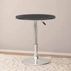 Maya Adjustable Height Round Bar Table - White -Elegance Barware 87240842 c0a4 4be9 9d19 73e144d69b41