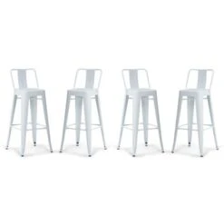 WYNDENHALL Josephine Industrial Metal Stool (Set Of 4) - Teal Blue - Counter Height - 23-28 In. -Elegance Barware 87630195 1818 4b1b ab4a d68d488ee8f3