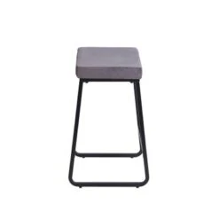 Porthos Home Saga Counter Stools Set Of 2, Velvet Upholstery, Iron Legs - Grey -Elegance Barware 87aed05e 2bc2 45f4 a387 860058fbe692