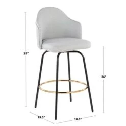 Carson Carrington Valsatra Upholstered Bar Stool With Metal Base (Set Of 2) - Cream/Gold -Elegance Barware 87c34deb 481a 421c 9a2a 637b93ec5ce4