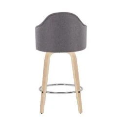 Carson Carrington Valsatra Fixed-Height Upholstered Counter Stool With Wood Legs (Set Of 2) - Light Grey/Natural Wood Legs -Elegance Barware 880ea6fa 3d47 4283 bfd0 f99b5f833c56
