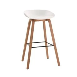 MOS Modern Industrial Molded Bucket Seat Counter Stool - White - Counter Height