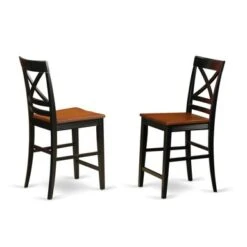 East West Furniture 3-Piece Dining Room Set Includes A Wooden Table And Dining Room Chairs - Oak Finish (Color Option) - N/A - PBQU3-BLK-W -Elegance Barware 88a900da 52b1 4c23 9513 2d3bc6ef0116