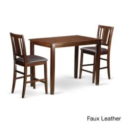 East West Furniture 3-Piece Modern Dining Set - A Wooden Table And 2 Dining Chairs - Mahogany Finish (Seat's Type Options) - YABU3-MAH-W