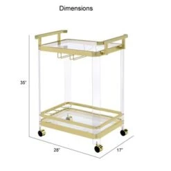 Alba Acrylic Serving Bar Cart By Greyson Living - Silver Chrome -Elegance Barware 89781593 7ea0 4f13 9755 30b9c4c39737