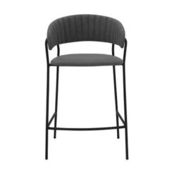 Nara 26" Faux Leather And Metal Counter Height Bar Stool - Blue -Elegance Barware 8a2c9246 5023 48a9 86a6 70d777910596