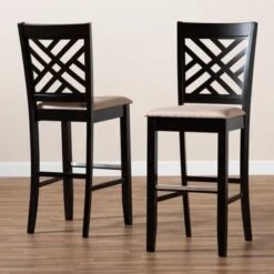 Baxton Studio Jason Modern And Contemporary 2-Piece Bar Stool Set - Sand -Elegance Barware 8a388c1b 2004 4649 a191 12688e1cf058