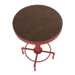 Hydra Industrial Bar Table In Metal And Wood - Red -Elegance Barware 8ac1765d 5671 4b4b b76b 52ac245568ac