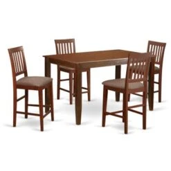 East West Furniture 5-Piece Dining Set - A Wood Kitchen Table And Dining Chairs - Mahogany Finish (Seat's Type Options) - N/A - DUVN5H-MAH-C -Elegance Barware 8b4f88a3 22d0 483d b2ba 8129d111d2ed