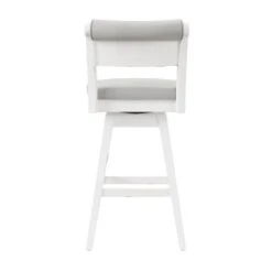 Hillsdale Furniture Clarion Wood And Upholstered Swivel Stool, Sea White - Sea White - Counter Height - 23-28 In. -Elegance Barware 8b5724f1 c867 4193 9fc4 cb30b0861ae3