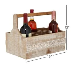 Brown Wood Bohemian Wine Holder 12 X 15 X 10 - 15 X 10 X 12 - 15 X 10 X 12 - Brown -Elegance Barware 8d327a93 c97c 4758 b14b 15d30de011e0