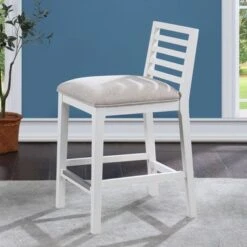 Sunnyvale Solid Wood Counter Stool By Greyson Living - Gray Fabric