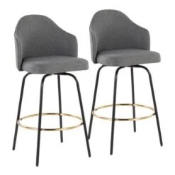 Carson Carrington Valsatra Upholstered Bar Stool With Metal Base (Set Of 2) - Cream/Gold -Elegance Barware 8d60015e 35b5 4a8f b6cf c878314faa9b