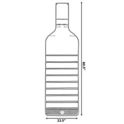 Vintiquewise Big Vintage Decorative Metal Bottle Shaped Wine Bottle Holder For Living Room, Dining, Or Entryway - 22.5" W X 3.25" D X 80.5" H - 22.5" W X 3.25" D X 80.5" H -Elegance Barware 8dcbdb38 df2d 4dc9 9678 acab0b1b8a90