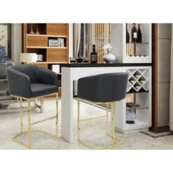 Silver Orchid Bonner Upholstered Stool - Green - Bar Height -Elegance Barware 8e457894 240c 4ff6 9ac9 d7b99dba60d9