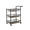 Industrial Style Serving Cart In Antique Black - Antique Black, Oak - Wood -Elegance Barware 8e5e3b77 d82f 4474 9052 fa831557b05c