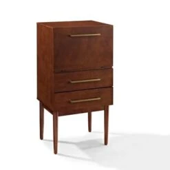 Everett Spirit Cabinet In Mahogany Finish - 24.5"W X 18.5"D X 47"H - Mahogany -Elegance Barware 8f2259c8 5a87 44f0 be27 214fa5ac6434