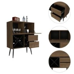 Boahaus Oxford Bar Cabinet (Multi-color) - Brown - MDF -Elegance Barware 8f4d558d 48c7 46c3 b53a ac9409dbe6f2