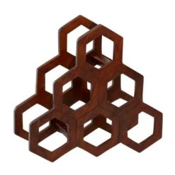 Brown Wood Contemporary Wine Rack 17 X 18 X 8 - 18 X 8 X 17 - Brown -Elegance Barware 8f618345 29b2 42af 893f d891e5396510