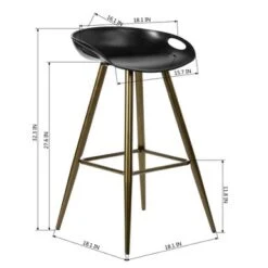 Homy Casa 27.6'' Silver Orchid Melies Fixed Counter & Bar Stool (Set Of 2) - Black/Bronze -Elegance Barware 8f869e26 ba3a 4eab 82b8 5adf0fb403aa