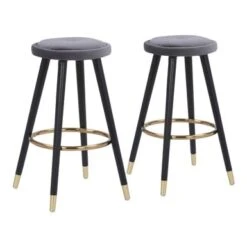 Silver Orchid Cavalier Counter Stool - Set Of 2 - Blue -Elegance Barware 8fbfb548 8376 45e7 b76d 92eda3e34f39