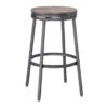 Conroe Backless Swivel Bar Stool By Greyson Living - Grey Frame With Dark Driftwood Seat -Elegance Barware 8fc63ef3 b452 47bf 8065 b6f8538506c3