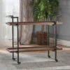 Gerard Modern Industrial 2-Tier Wood Bar Cart With Wheels By Christopher Knight Home - 38.00" W X 16.10" D X 33.00" H - Walnut -Elegance Barware 90769579 a659 42a6 aac1 52523f750c3d