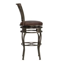 Hillsdale Furniture Montello Metal Bar Height Swivel Stool, Old Steel - 48.5"H X 20"W X 18"D - Bar Height -Elegance Barware 90ac5aea 419c 440a ab35 a5d3b6362083