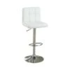 Armless Chair Style Bar Stool With Gas Lift White And Silver Set Of 2 - Counter Height - White - Set Of 2 -Elegance Barware 90b68f49 014f 4499 84f2 3285420569cc
