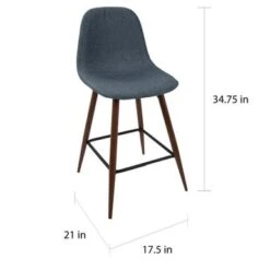 Carson Carrington Stone Walnut Counter Stool (Set Of 20 - Grey Faux Leather -Elegance Barware 90ce71ee 56e3 41e7 ab2b 6194667d8f65