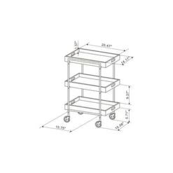 Highland Contemporary Walnut Metal 3-Shelf Kitchen Cart By The Curated Nomad - Walnut -Elegance Barware 90d42cd9 7506 4edf 93de 7e4ef8de30e1