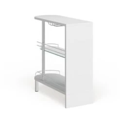 Coaster Furniture Adolfo Glossy White And Clear 3-tier Bar Table - White -Elegance Barware 90e98f3d 3a9c 4290 8e46 db3e94cc4119