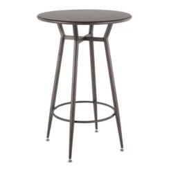 Carbon Loft Barton Industrial Round Bar Table - N/A - Vintage White/Espresso -Elegance Barware 911bb2e4 d6d6 4784 be09 6c257bee4ee8