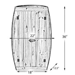 Vintiquewise Half Barrel Cabinet Wine Storage With Lockable Double Doors - Brown -Elegance Barware 918d1b33 9db3 42e0 b312 01155a1e5c6d