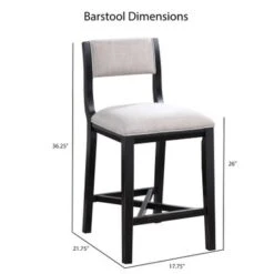 Burbank Solid Wood Counter Stool By Greyson Living - Gray Fabric -Elegance Barware 91e9b0f0 a395 4719 8c0a 49e20c6cdf89