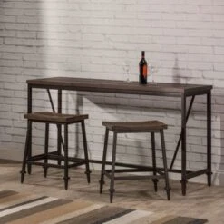 Hillsdale Furniture Trevino Distressed Walnut Finish Wood Counter Height Table (3-piece Set) - Copper Brown -Elegance Barware 921d60c6 e738 4c5a 9d53 8315f0207dcc