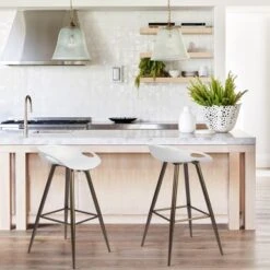 Homy Casa 27.6'' Silver Orchid Melies Fixed Counter & Bar Stool (Set Of 2) - Black/Bronze -Elegance Barware 933b6fec 429b 4c9c a322 6dbf933e5709