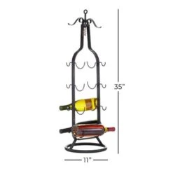 Black Metal Industrial Wine Holder Rack 35 X 11 X 11 - 11 X 11 X 35 - 11 X 11 X 35 - Black -Elegance Barware 9467cc87 56b5 4436 9ede 551e1db9dae0