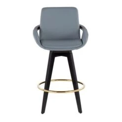 Carson Carrington Pugo Fixed-Height Counter Stool With Black Wood Base (Set Of 2) - Cream + Gold Footrest -Elegance Barware 94868ddc 0035 462e 8279 89aca78d7b6b