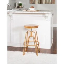 Wallace Adjustable Stool Matte Gold -Elegance Barware 94c53e99 07ee 414d b83c 3ff16cf72004