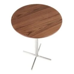 Silver Orchid La Plante Contemporary Round Bar Table - N/A - Walnut Wood -Elegance Barware 94cd7327 0f03 4913 b90c 1e2501093f70