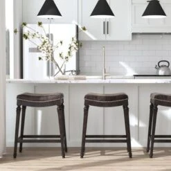 Hillsdale Furniture Vetrina Wood Backless Counter Height Stool - 21.5"W X 15.5"L X 27"H - Grey - Counter Height -Elegance Barware 950c9b74 c0f5 432a 9ba8 d616483fa68a